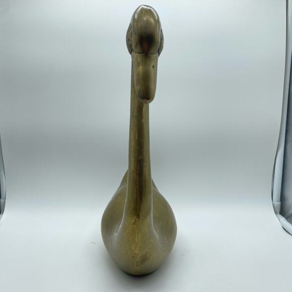Mid Century Large Brass Swan Geese Bird Pair 16" Figurine Decor - Picture 11 of 16